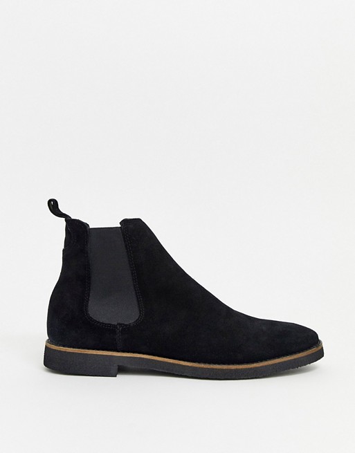 Walk London hornchurch chelsea boots in black suede