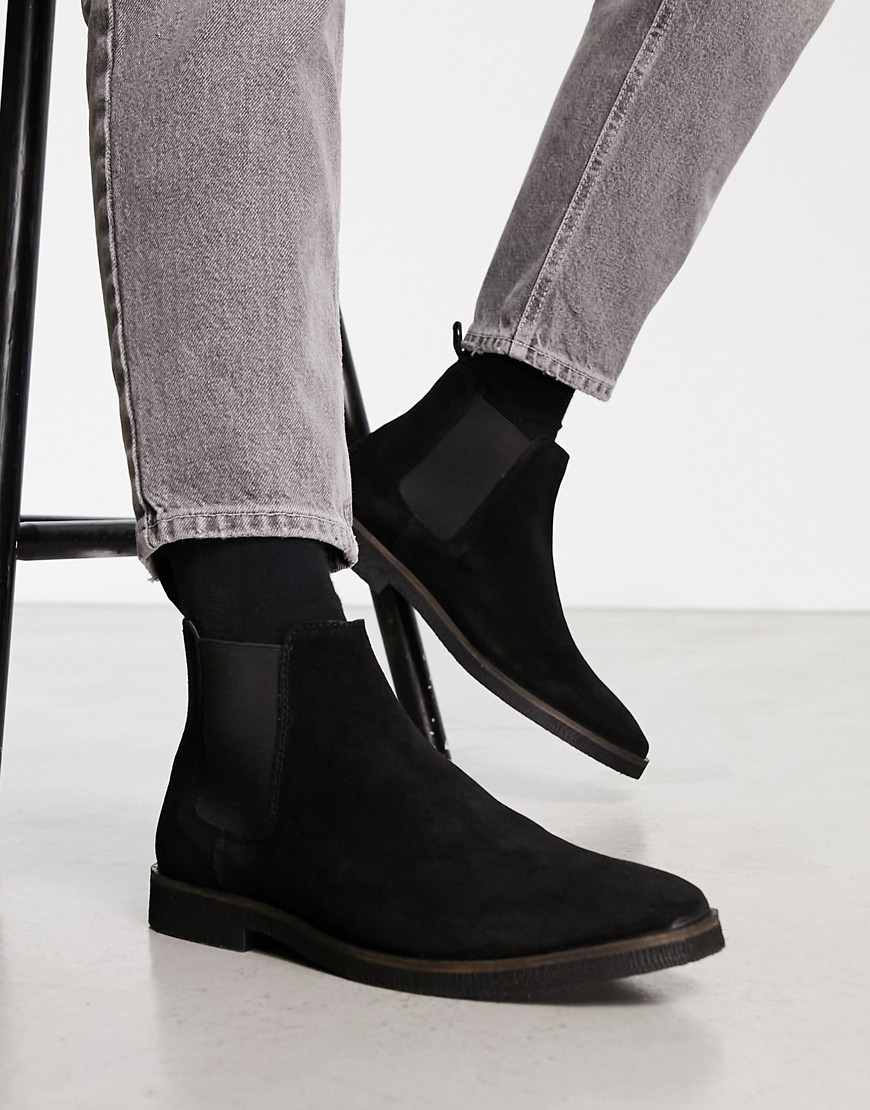 Walk London hornchurch chelsea boots in black suede-Neutral