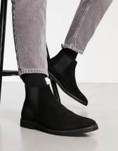 ASOS DESIGN chelsea boots in stone suede with zip detail and faux