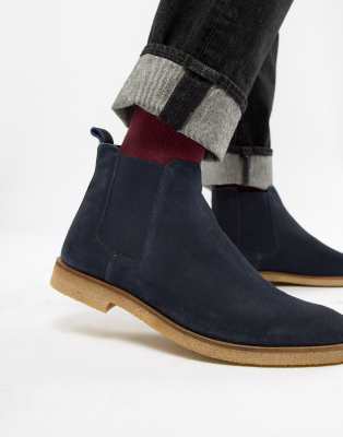 navy chelsea boots