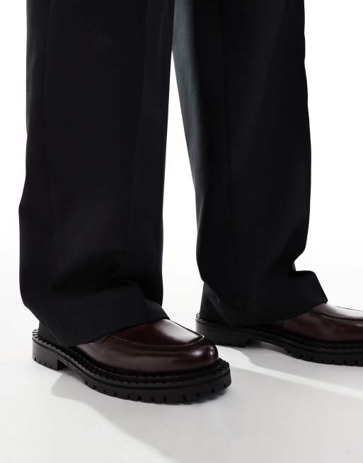 Walk London - Jagger - Leren zadelloafers in bruin
