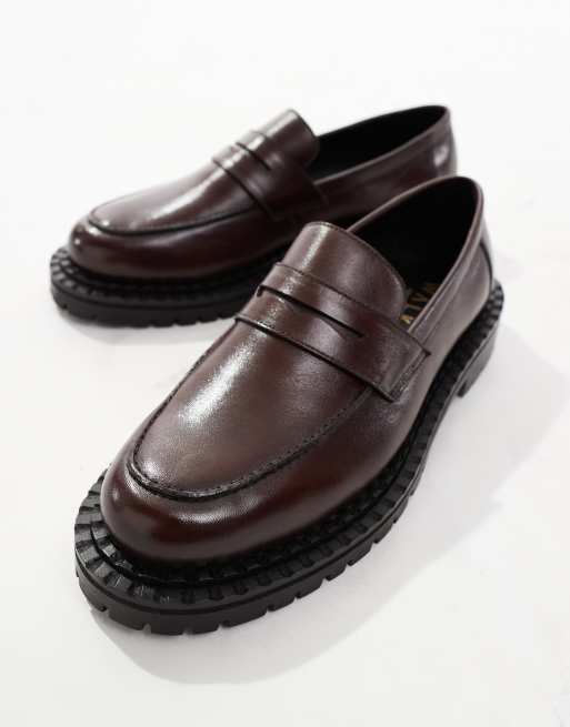 Walk London Jagger saddle loafers in brown leather, 2 of 4