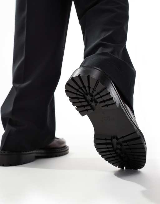 Walk London Jagger saddle loafers in brown leather, 3 of 4