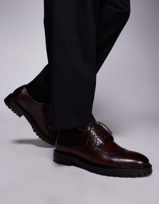 James brogue shoes in brown leather