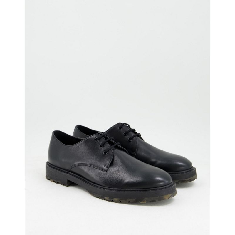 Scarpe, Stivali e Sneakers MHEnm Walk London - James - Scarpe stringate in pelle nera con suola mimetica