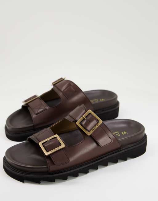 Brown chunky outlet sandals