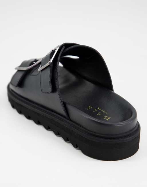 Walk London – Jaws – Svarta, grova sandaler i läder med hälrem, 2 av 4