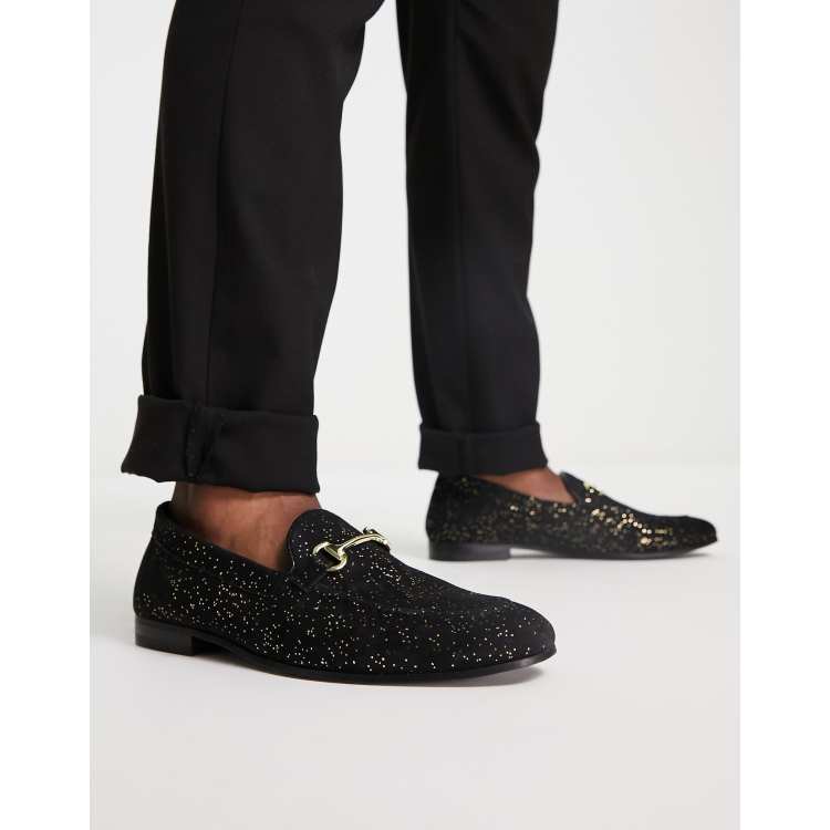 Black sparkly cheap mens dress shoes