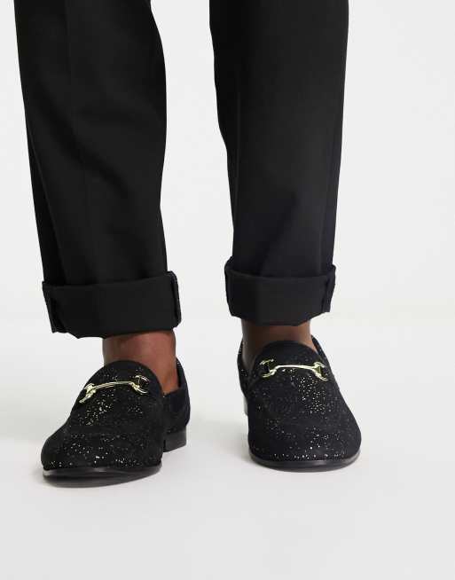 Black store sparkle loafers