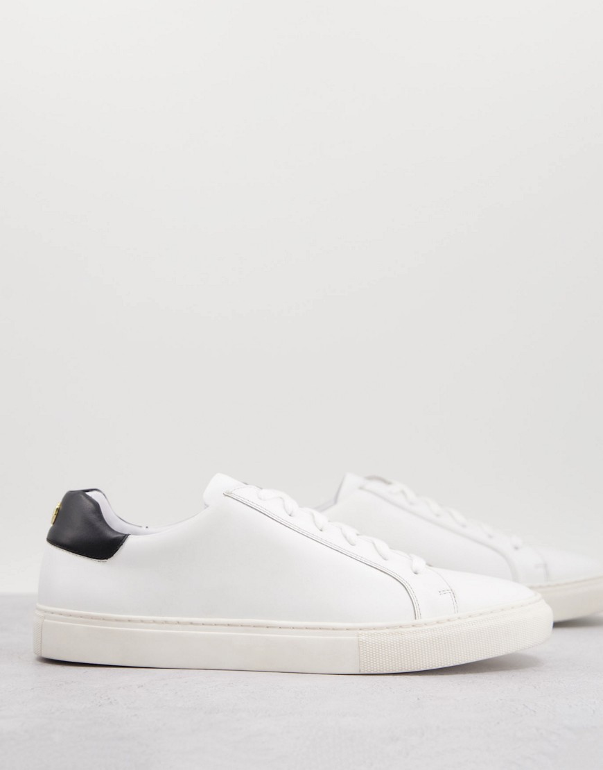 Walk London Kensington Cupsole Sneakers In White Leather