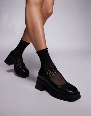 Walk London L Mary Janes In Black Leather