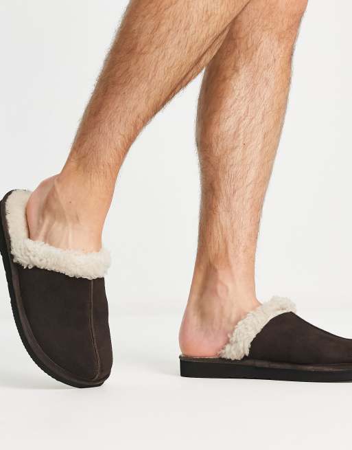 Walk London Leyton sheepskin slippers black | ASOS