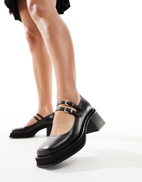 Walk London – Liley – Mary-Jane-Schuhe aus Leder in Schwarz - view 1
