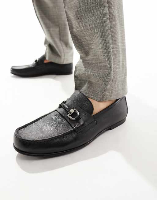  Walk London Luigi Rope Loafers In Black Leather