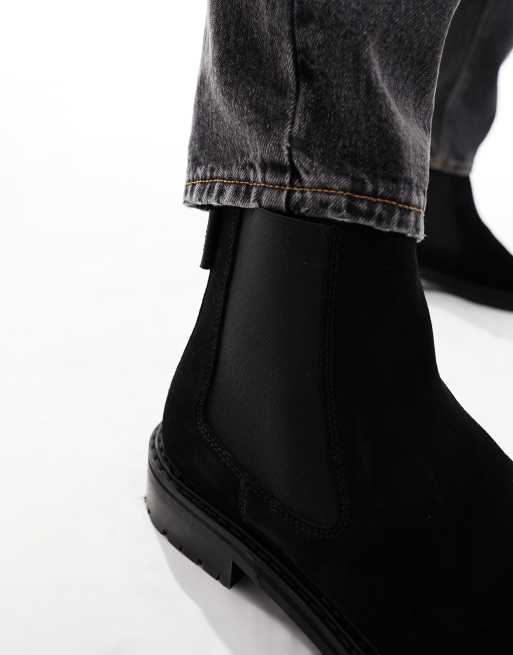 Walk London Marino chelsea boots in black suede