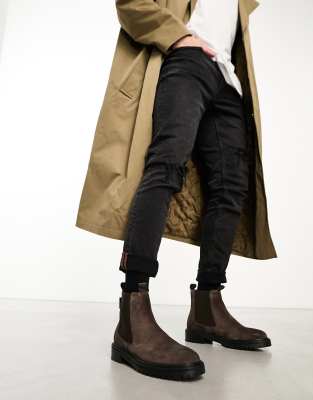 Walk London Marino chelsea boots in brown suede | ASOS