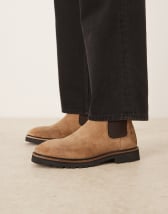 SEQWL round toe chelsea boots in faux suede black