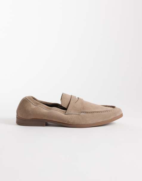Walk London Naples rouched loafer in stone suede - view 1