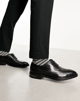 Walk London Oliver Brogues In Black Leather