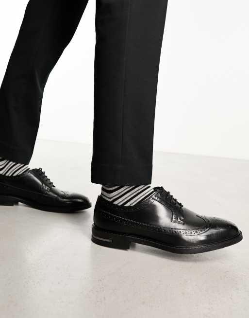 Walk London - Oliver - Brogues van leer in zwart