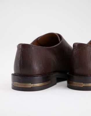 Homme Walk London - Oliver - Chaussures derby en cuir grainé - Fauve