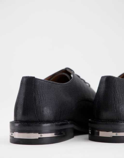 Walk London - Oliver - Chaussures derby en cuir gravé - Noir, 4 de 4