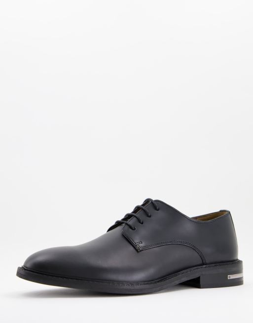 Walk London – Oliver – Czarne skórzane buty derby