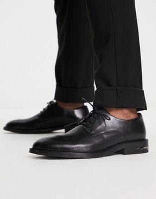 Walk London Oliver lace up shoes in black  leather  - ASOS Price Checker