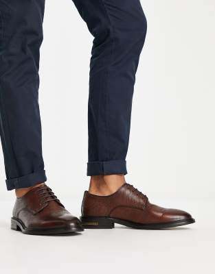 Walk London Oliver lace up shoes in brown leather