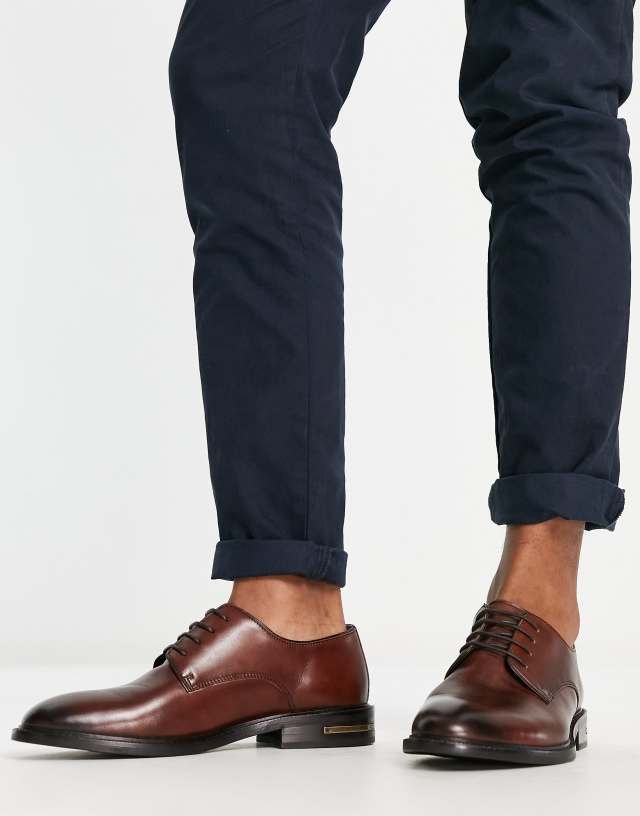 WALK LONDON - oliver lace up shoes in brown leather