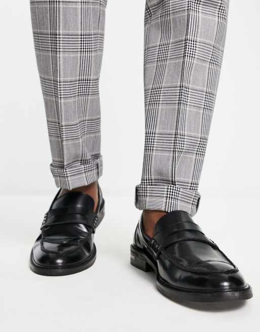 Walk London Oliver loafers in black hi shine , 4 of 4