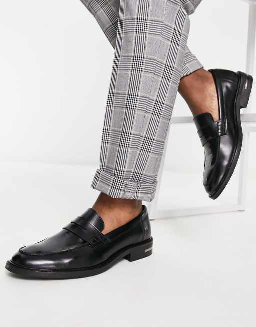 Walk London - Oliver - Loafers in hoogglanzend zwart 