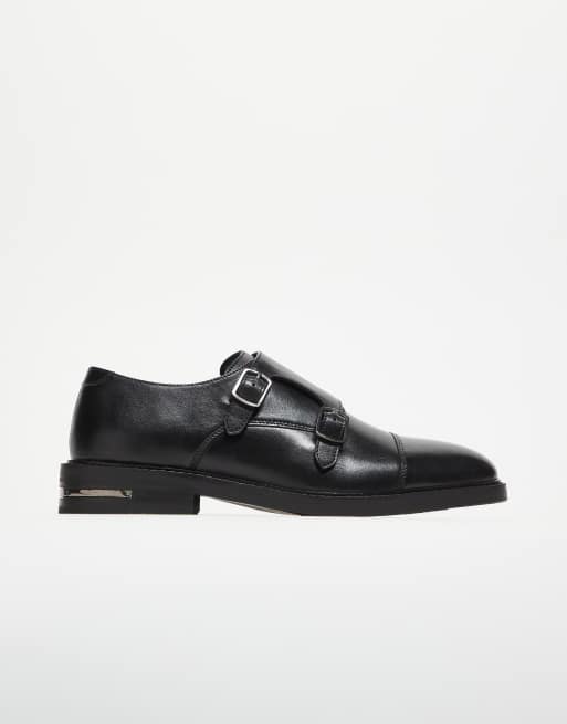 Walk London - Oliver - Scarpe con fibbie in pelle nera, 2 di 5