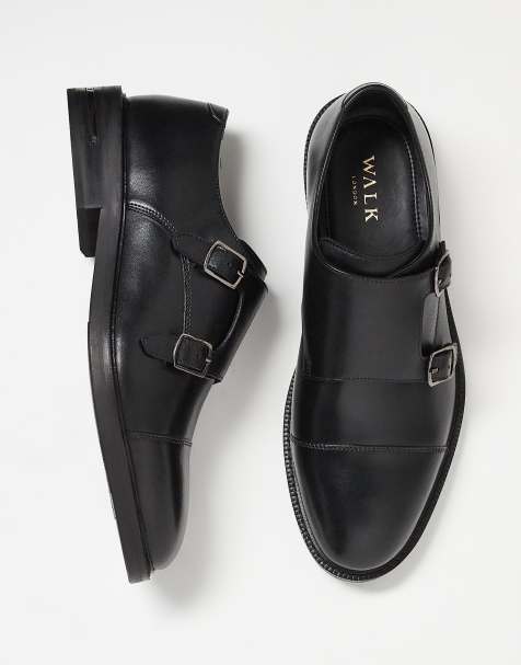 Walk London – Oliver – Svarta munkskor med remmar i läder - view 1