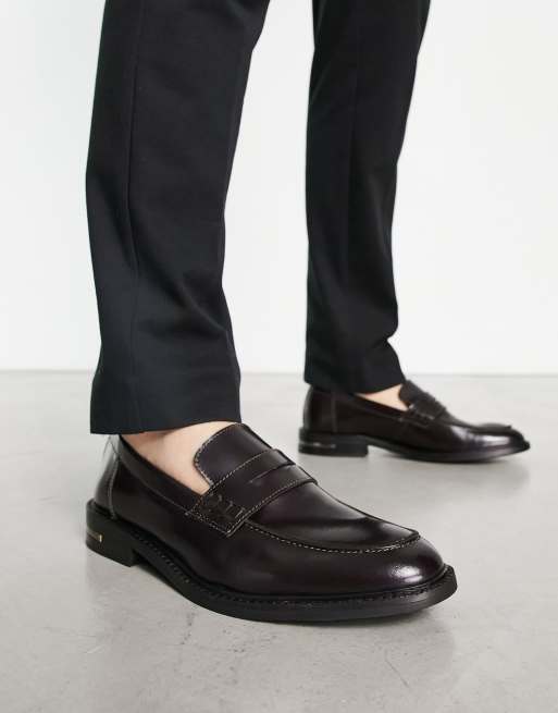 Walk London – Oliver – Vinröda, högglansiga pennyloafers 