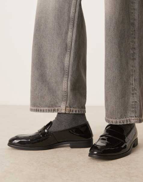Walk London Oscar slip-on loafers in black - view 1