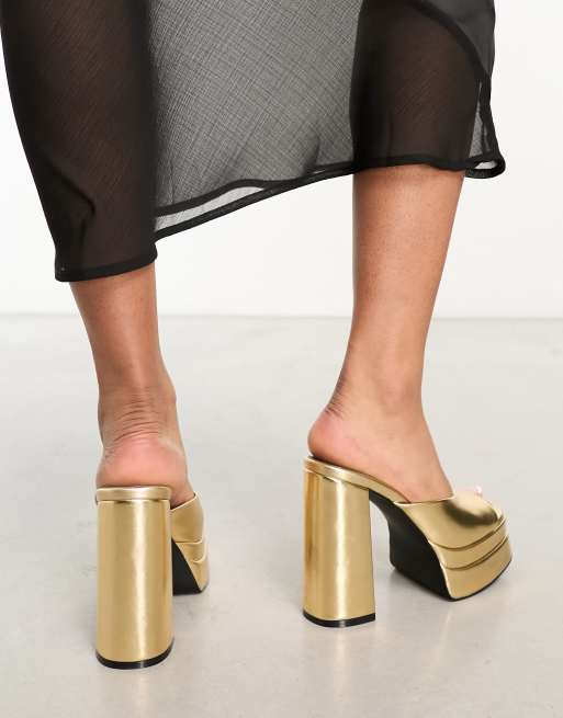 Walk London - Phoebe - Sabot oro con plateau, 3 di 4