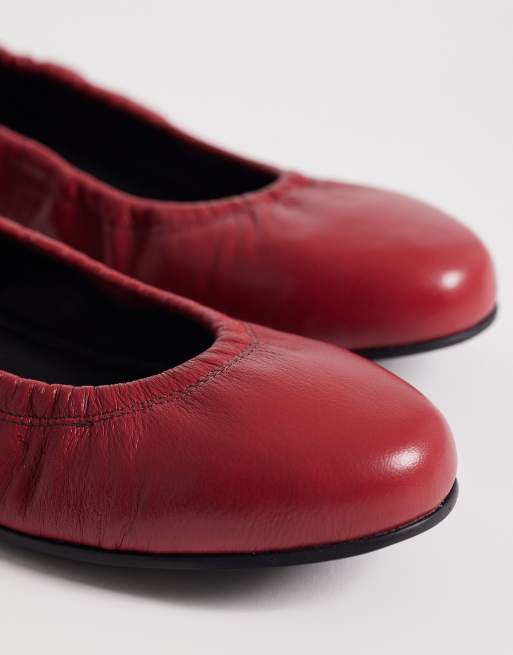 Walk London - Polly - Ballerina's van leer in rood, 4 van 4