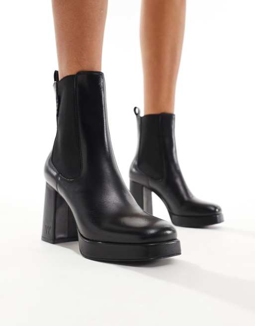 Walk London - Poppy - Leren chelsea boots in zwart, 2 van 4