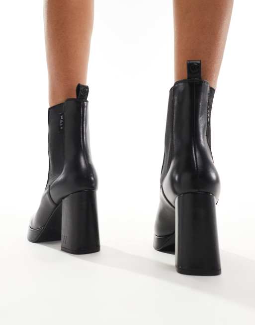 Walk London - Poppy - Leren chelsea boots in zwart, 4 van 4