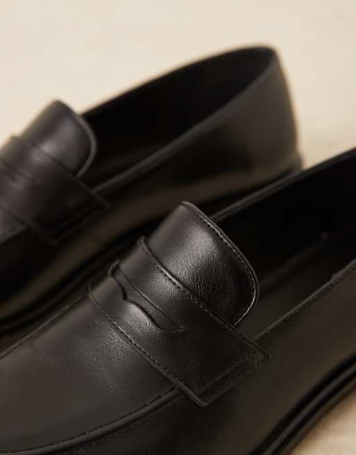 Walk London – Putney – Leder-Loafer in Schwarz mit Steg-Detail, 2 von 4
