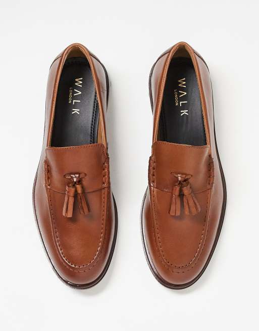 Walk London - Putney - Mocassini con nappe in pelle color cuoio, 5 di 5