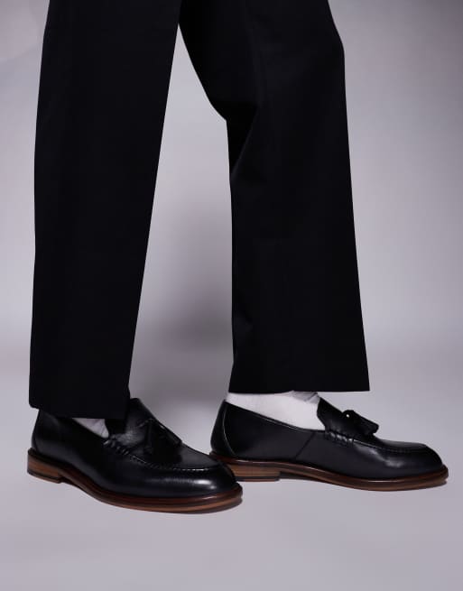 Walk London - Putney - Mocassini con nappe in pelle nera