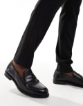 [WALK LONDON] Walk London Putney saddle loafers in black leather 46 BLACK