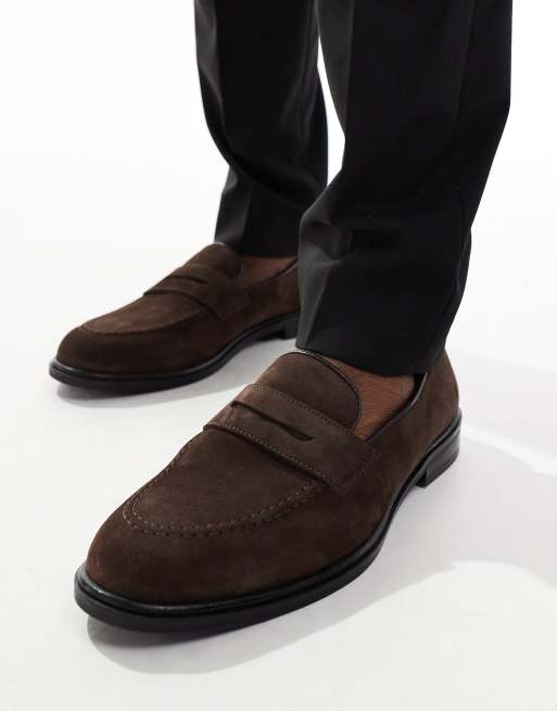 Walk London – Putney – Loafer aus Wildleder in Braun mit Steg-Detail