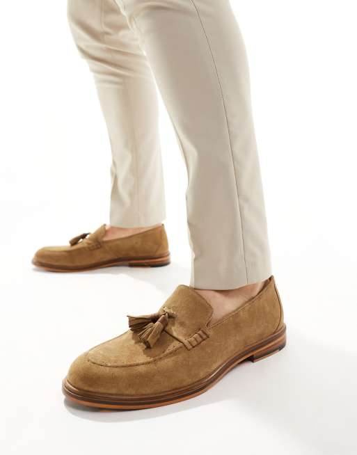 Walk London Putney Tassel Loafers In Tan Suede | ASOS display picture 3