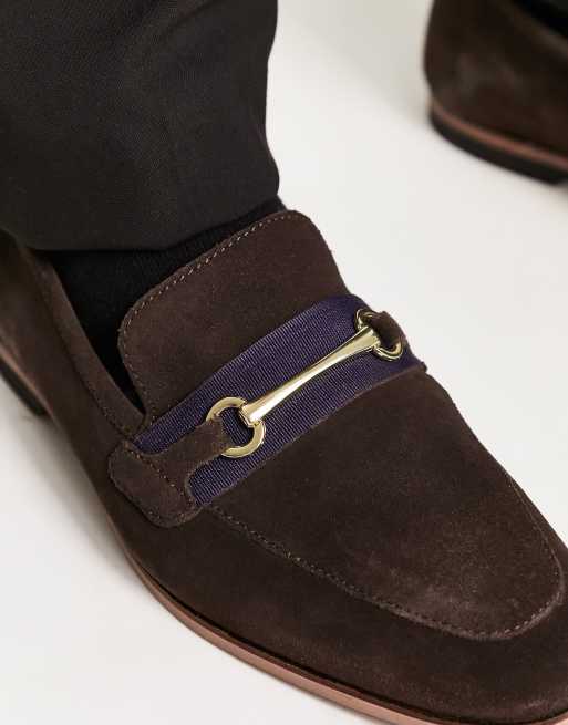 Walk London Raphael bar loafers in tan suede size 9 22254385-1-brown main image 3