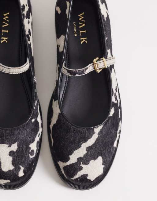 Walk London - Rhea - Ballerina's met koeienprint, 2 van 4
