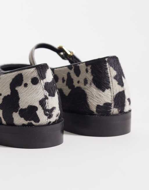 Walk London - Rhea - Ballerina's met koeienprint, 3 van 4