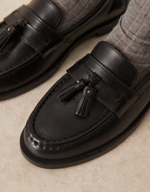 Walk London – Rhea – Czarne loafersy z frędzlami , 2 z 4